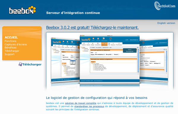 Capture d’écran d’un navigateur web sur le site de BeeBox