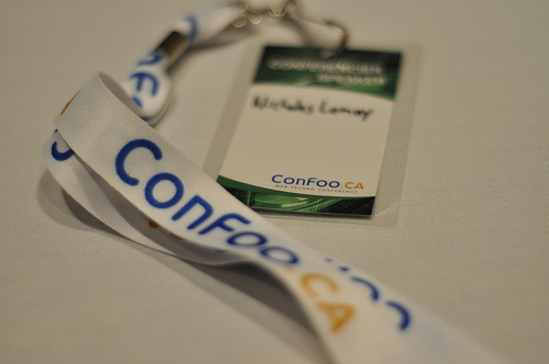 Photo illustrant passe d’entrée participant pour ConFoo 2010