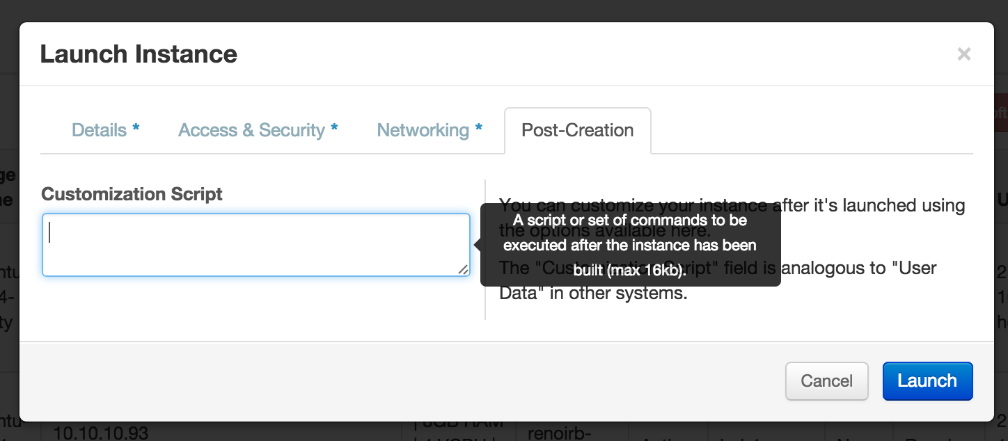 OpenStack Cloud-Init dialog