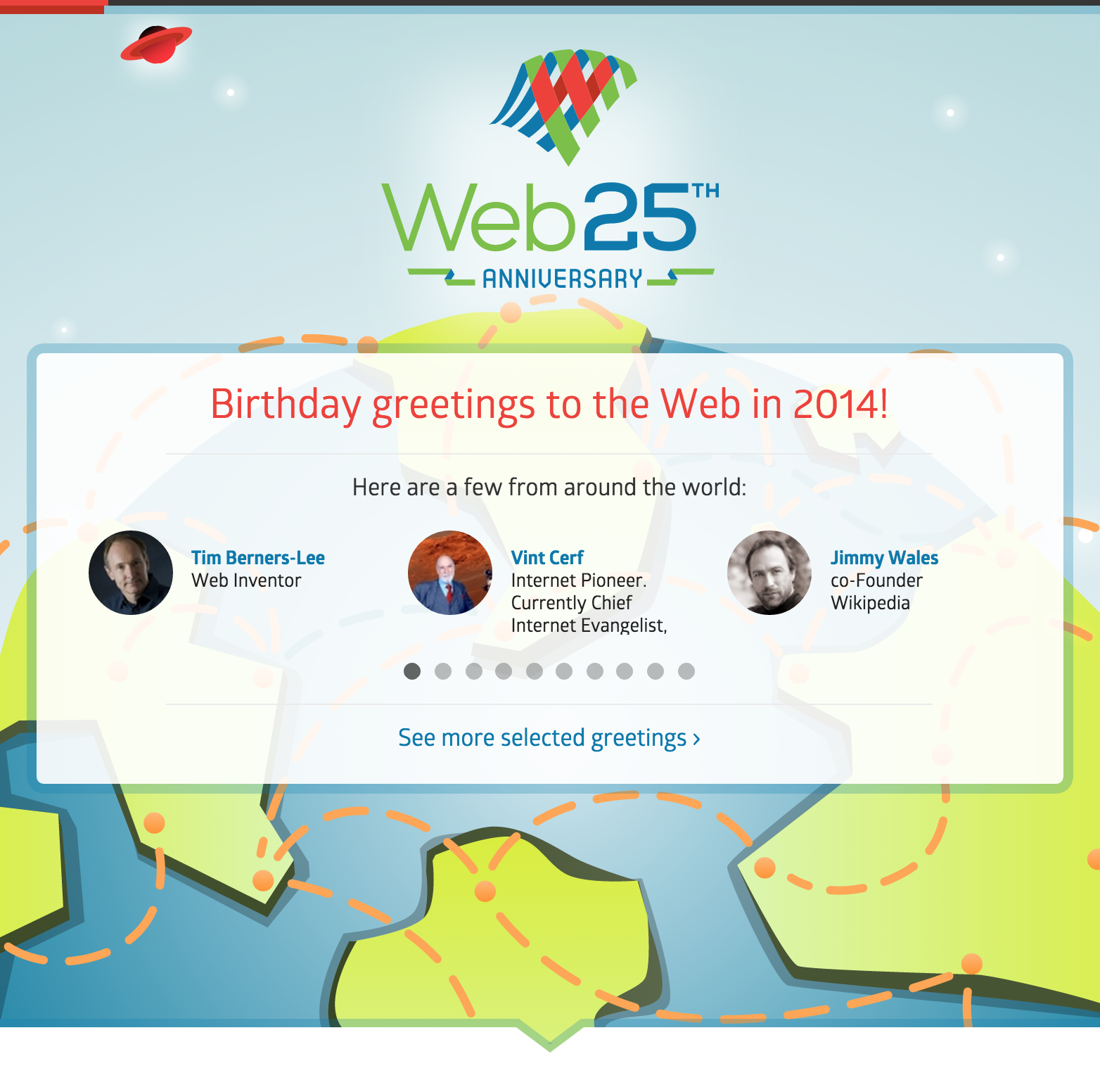 Web 25th anniversary web site screenshot